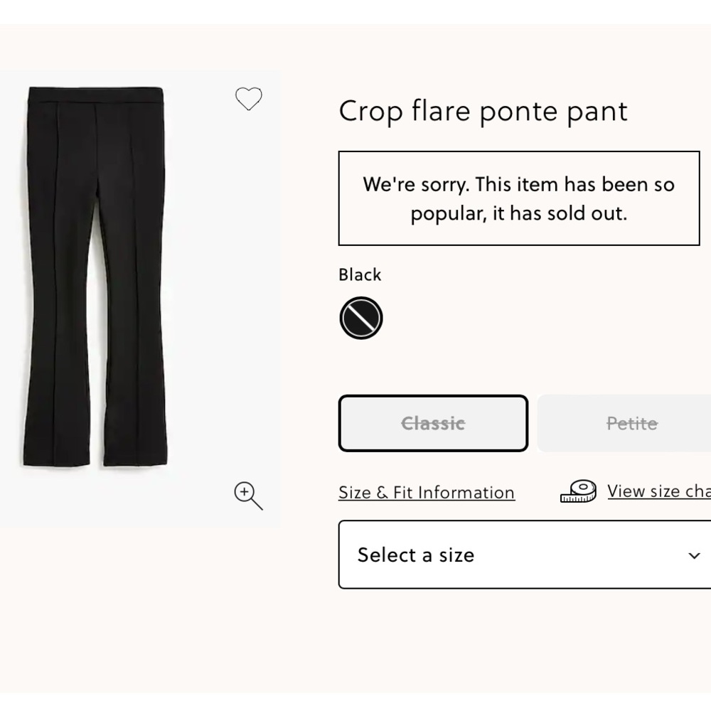NWT J. Crew Ponte flare Crop pants black Sz 10 Sold Out zipper broken - Picture 5 of 11